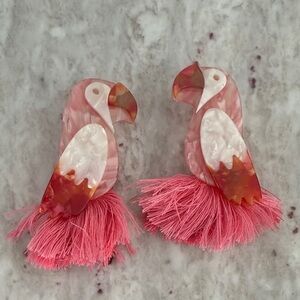 Pink Parrot Earrings